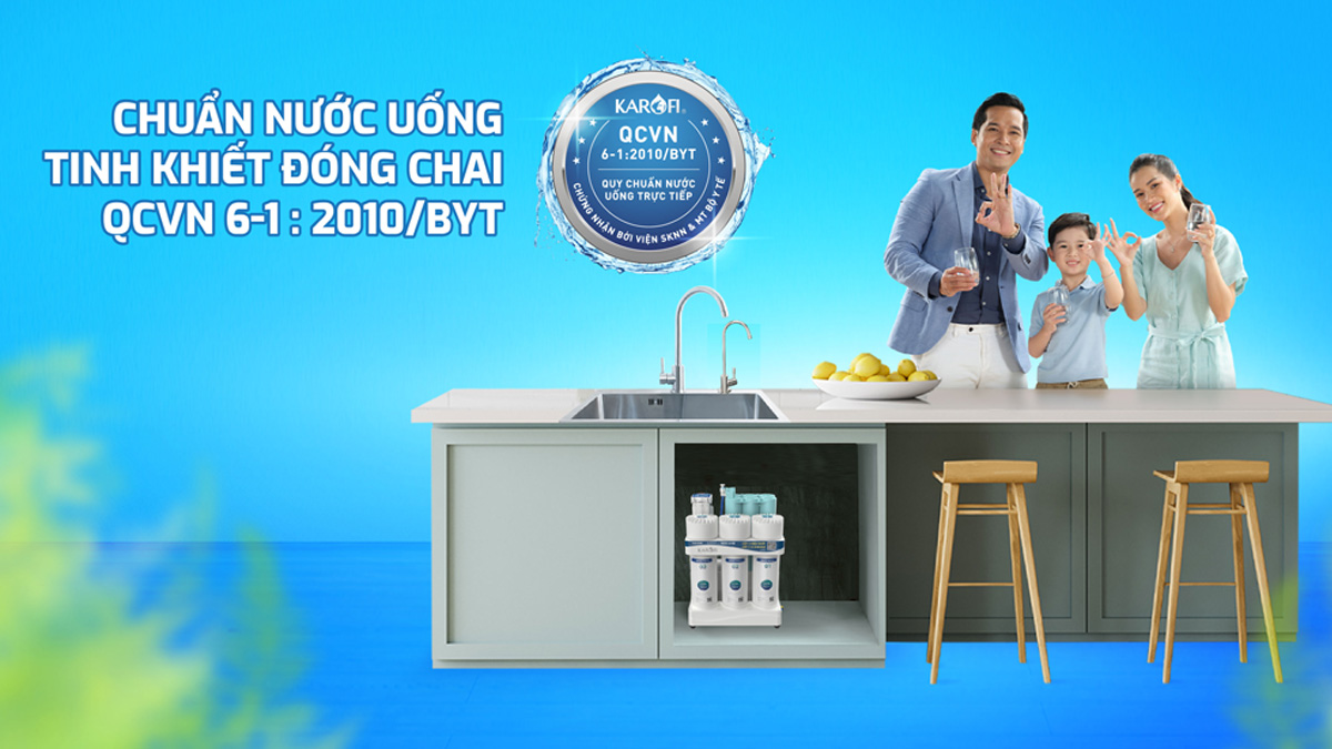 Karofi KAQ-UC05 đạt chuẩn nước uống tinh khiết đóng chai 