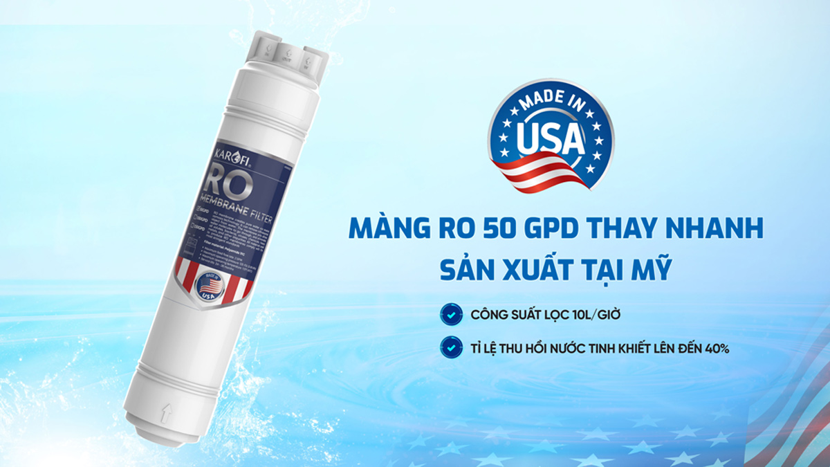 Karofi KAQ-UC05 màng RO thay nhanh sản xuất tại Mỹ