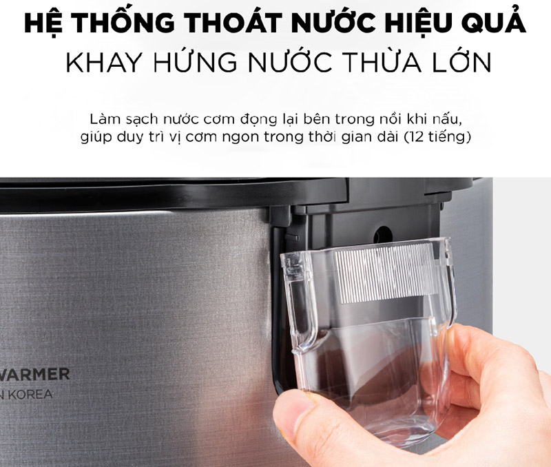 Khay hứng nước thừa duy trì vị cơm ngon 