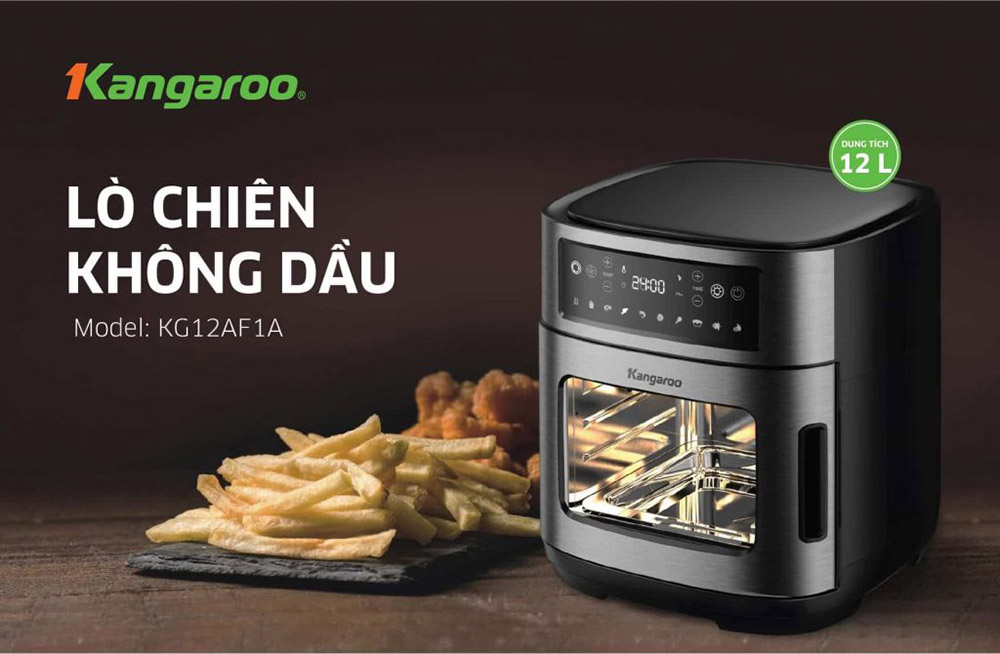 Lò Chiên Không Dầu Kangaroo KG12AF1A sở hữu thiết kế hiện đại