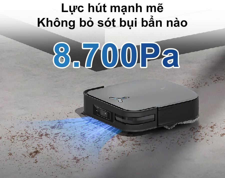 Lực hút mạnh loại bỏ bụi bẩn vượt trội