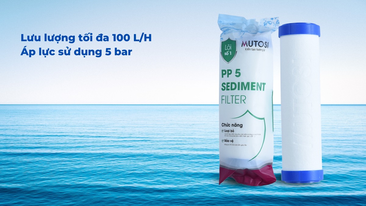 Lưu lượng tối đa 100L/H cung cấp đủ lượng nước cho người dùng