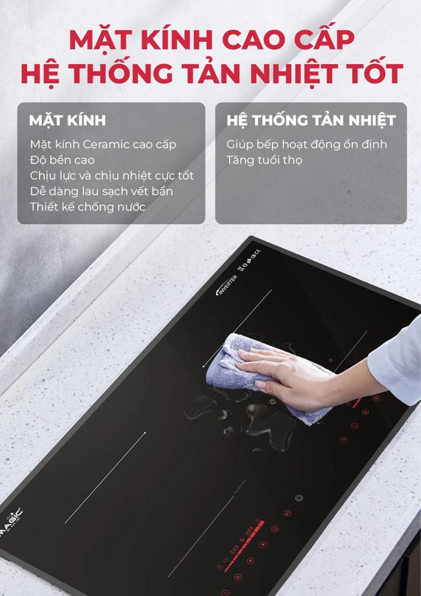 Mặt kính Ceramic, hệ thống tản nhiệt