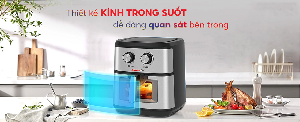 Mặt kính trong suốt dễ quan sát thực phẩm 