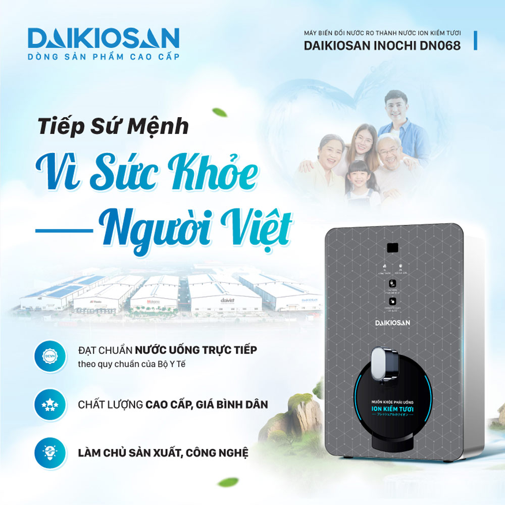 Máy chuyển đổi nước ion kiềm tươi Daikiosan DN068