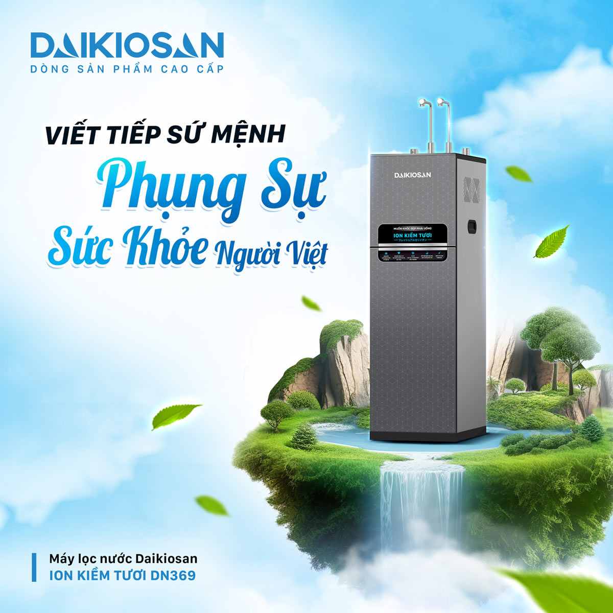 Máy lọc nước ion kiềm tươi Daikiosan DN369