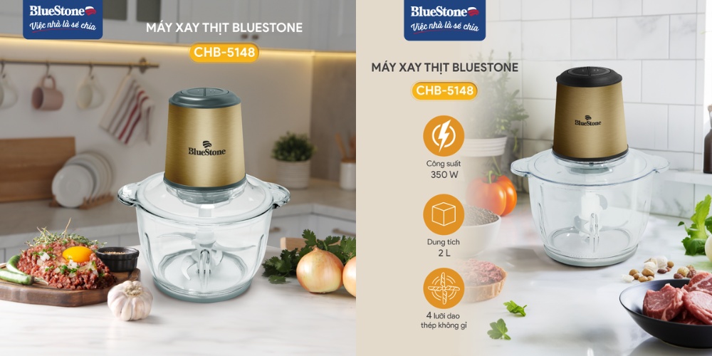 Máy Xay Thịt Bluestone CHB-5148 2.0 Lít thiết kế tinh tế, chất liệu an toàn