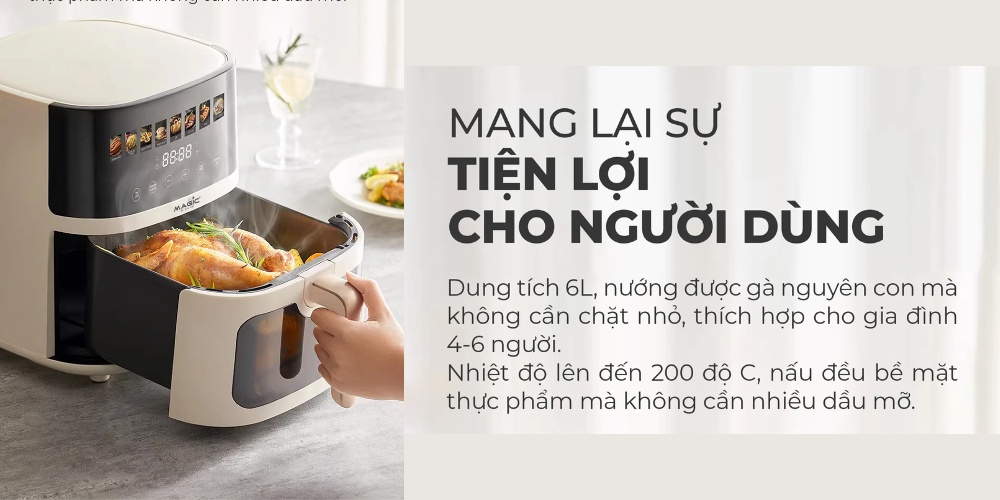 Nồi chiên không dầu Magic Eco AC-125 dung tích 6.0 Lít