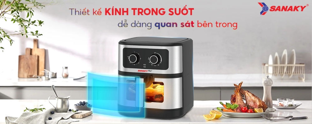 Nồi Chiên Không Dầu Sanaky VH-701VD có thiết kế hiện đại