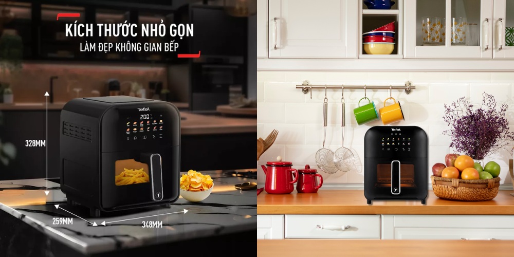 Nồi Chiên Không Dầu Tefal EY821868 với thiết kế hiện đại