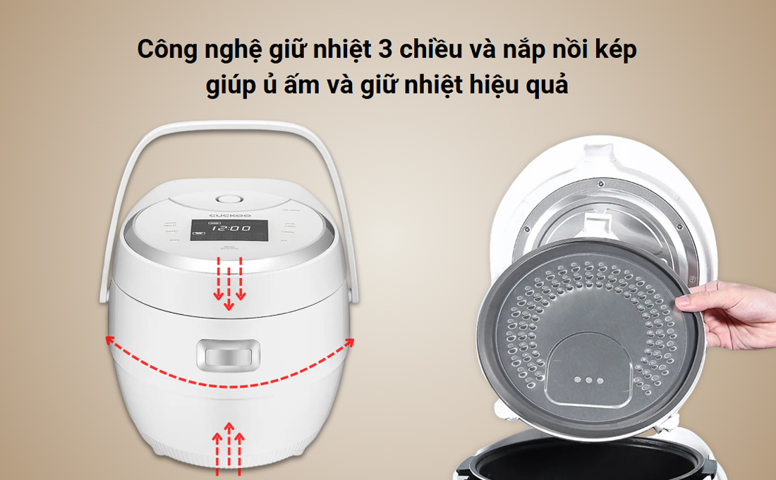 Nồi cơm Cuckoo CR-1020F ủ ấm và giữ nhiệt hiệu quả