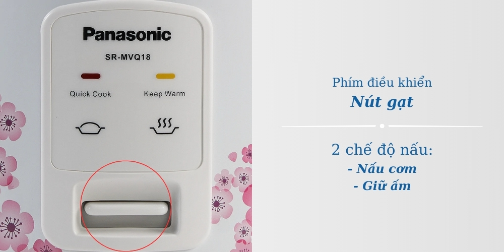 Nút gạt điều khiển thao tác dễ dàng