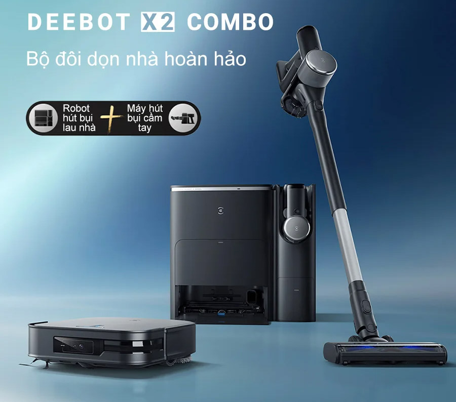 Robot hút bụi lau nhà Ecovacs Deebot X2 Combo