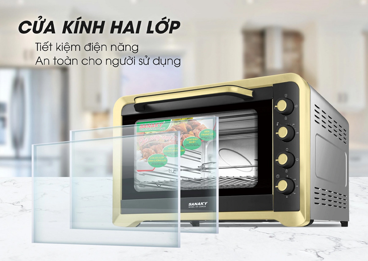 Sanaky VH-129N2D có cửa kính 2 lớp bảo vệ an toàn