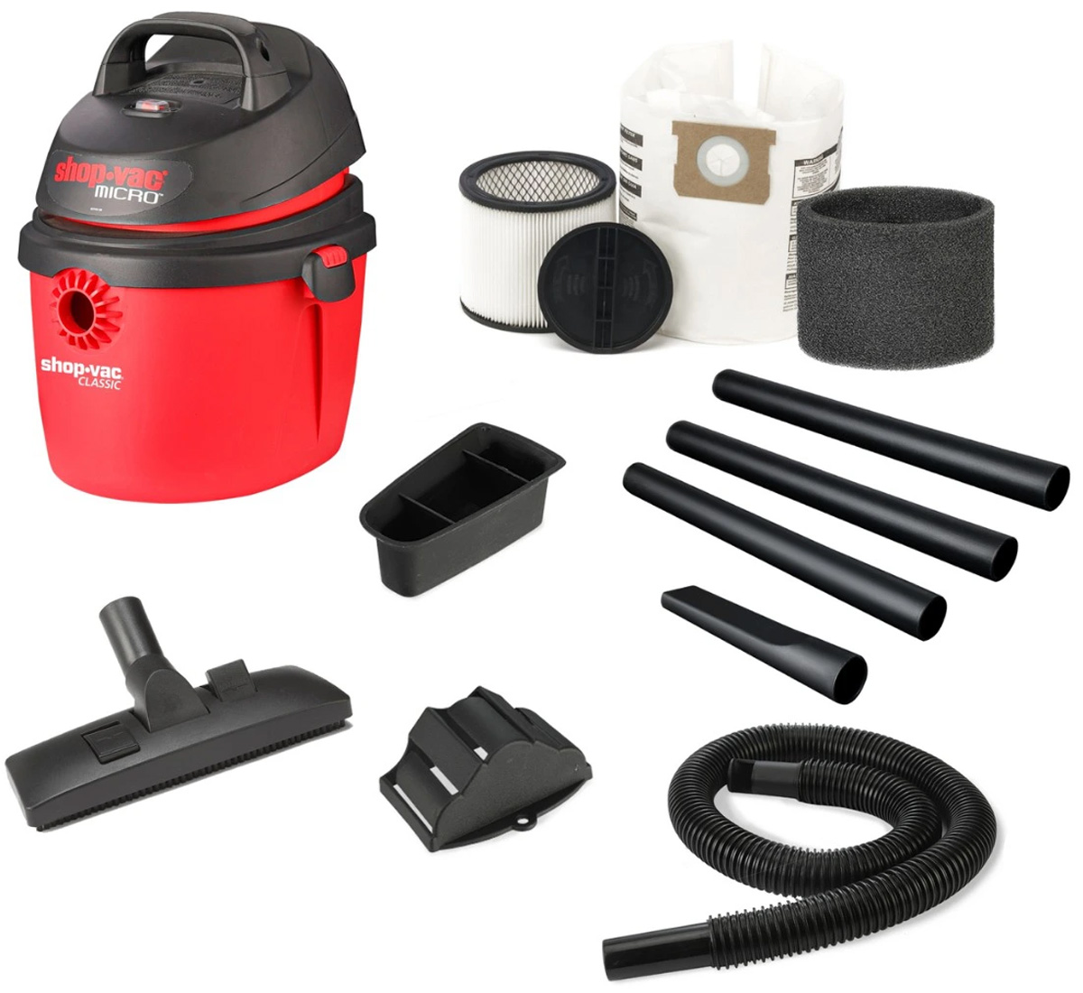 Shop-Vac 58912204 trang bị nhiều phụ kiện đi kèm