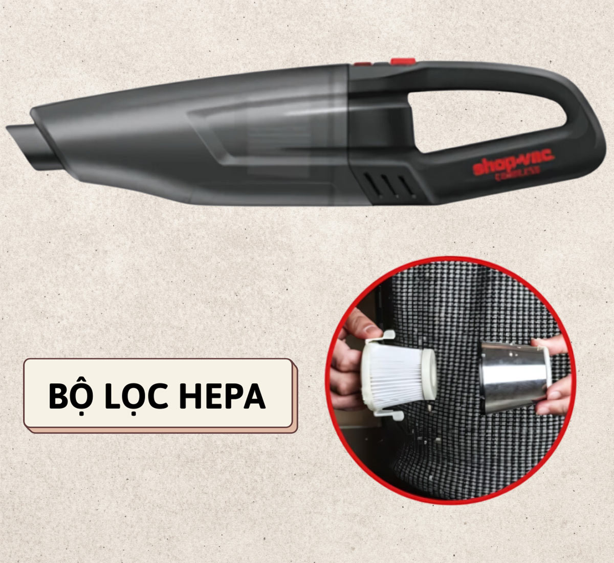 Shop-Vac SV5430021 trang bị bộ lọc HEPA