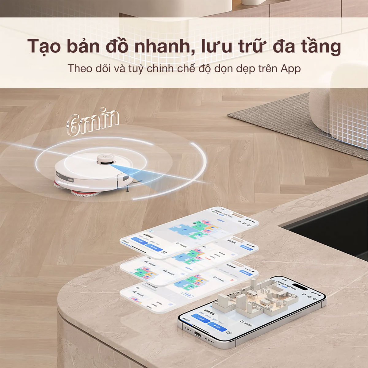 T30 PRO OMNI lưu được 4 bản đồ