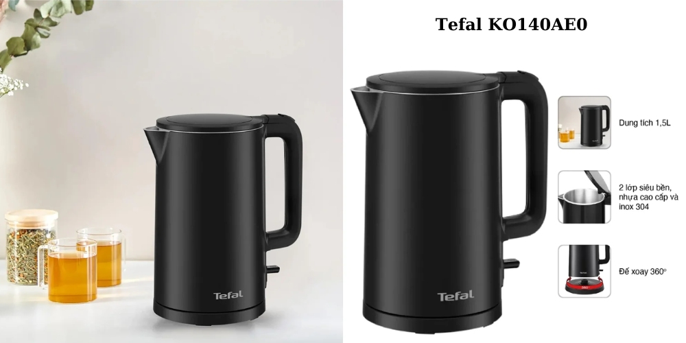 Tefal KO1408E0 có đế xoay 360 độ