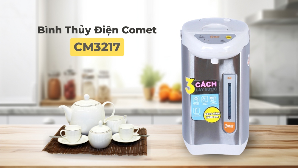 Thiết kế Bình Thủy Điện Comet CM3217 3.4 Lít