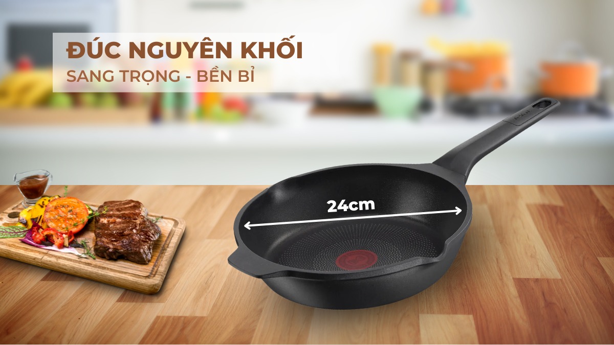 Chảo Đúc Cao Cấp Tefal Robusto 24cm E2490444 sở hữu kiểu thiết kế sang trọng