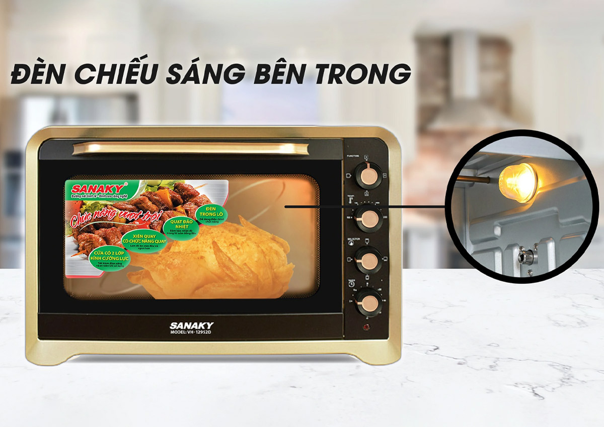 Trang bị đèn chiếu sáng trong khoang lò