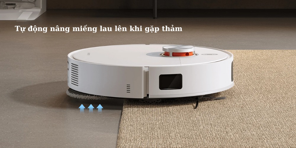 Tự động nâng giẻ lau lên khi gặp thảm