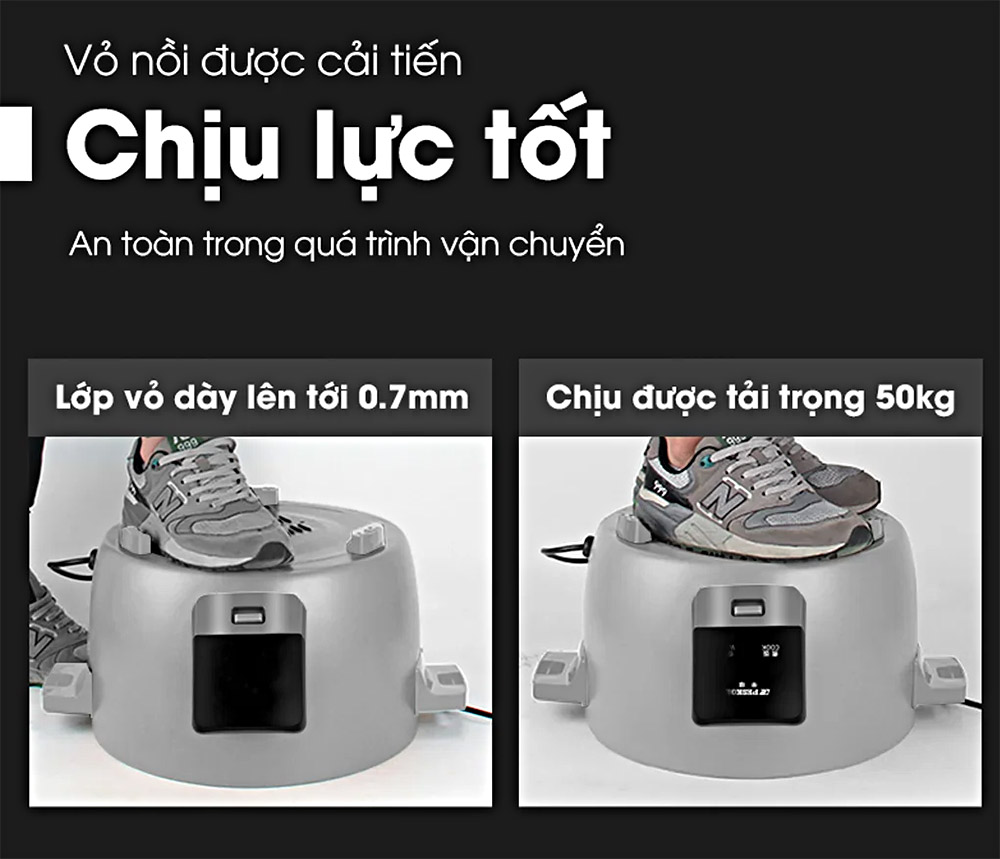 Vỏ nồi dày chịu lực tốt