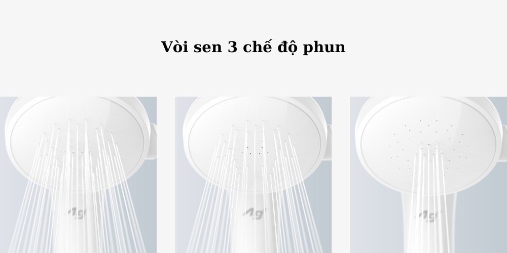 Vòi sen có đến 3 chế độ phun của máy nước nóng Panasonic DH-3VS1VW