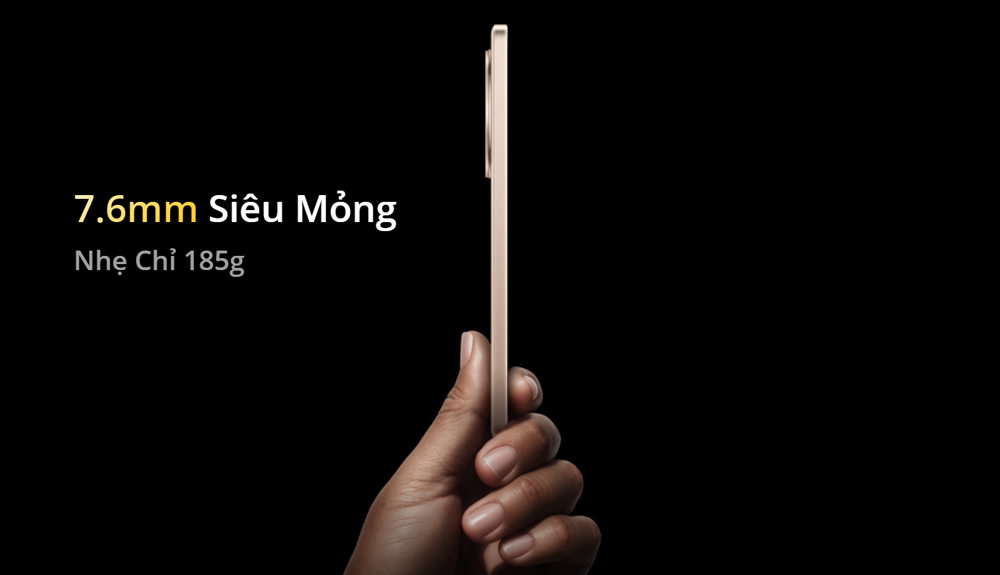 Realme 13+ 5G vẫn giữ độ mỏng thân máy chỉ 7.6mm