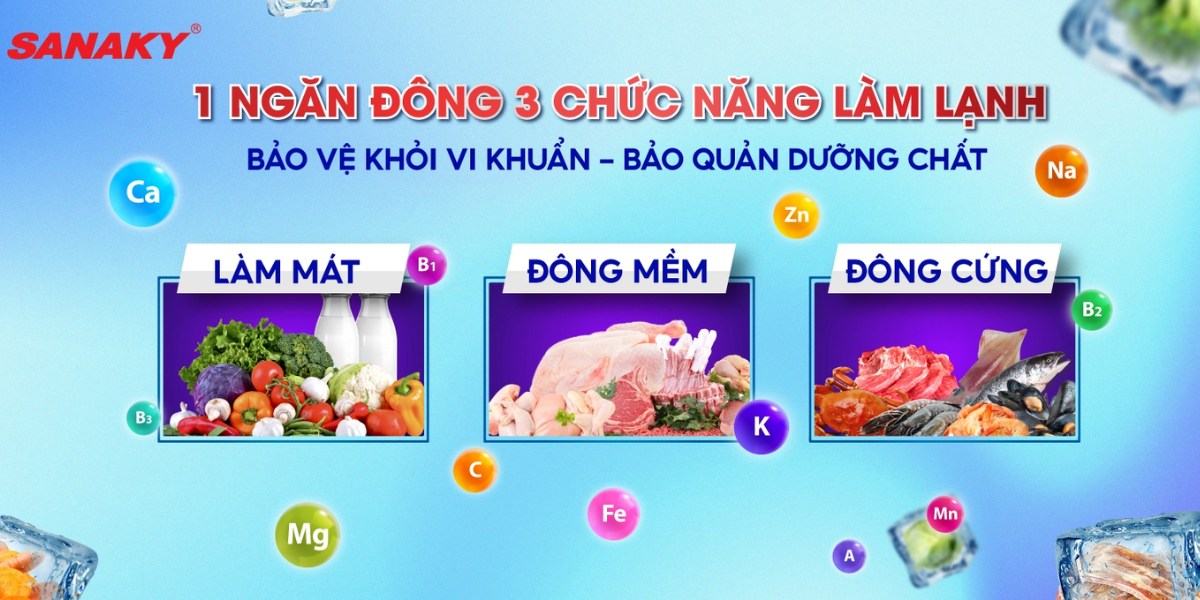 3 chế độ Mát, Đông mềm, Đông cứng tiện lợi cho người dùng