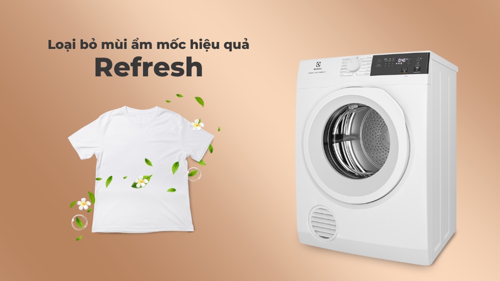 Chế độ Refresh khử mùi ẩm mốc cho quần áo