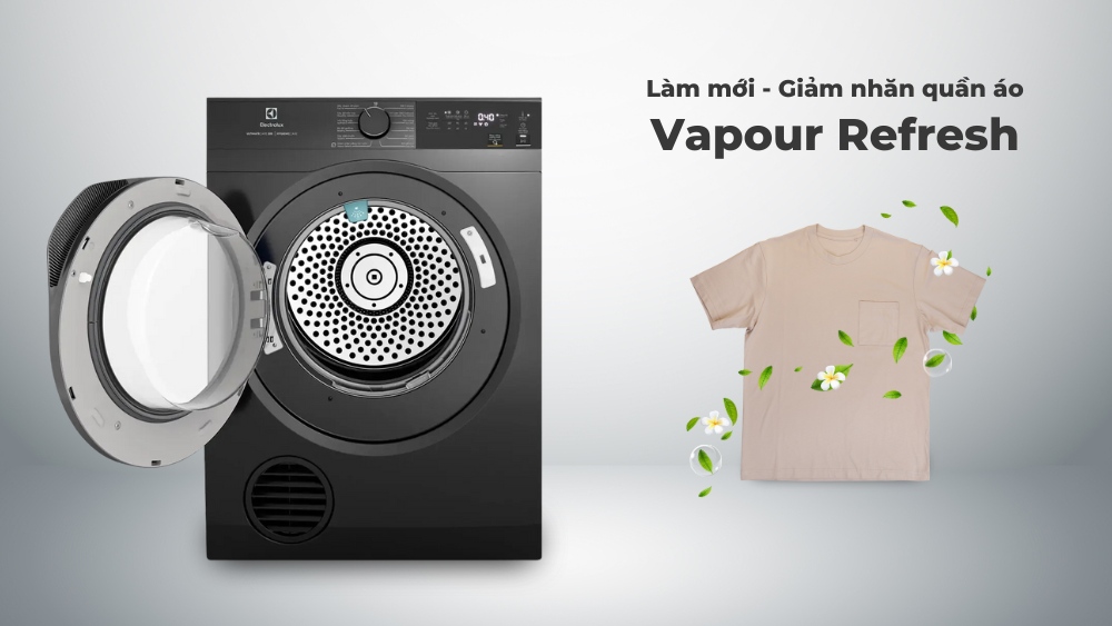 Tính năng Vapour Refresh hỗ trợ giảm nhăn, làm mới quần áo