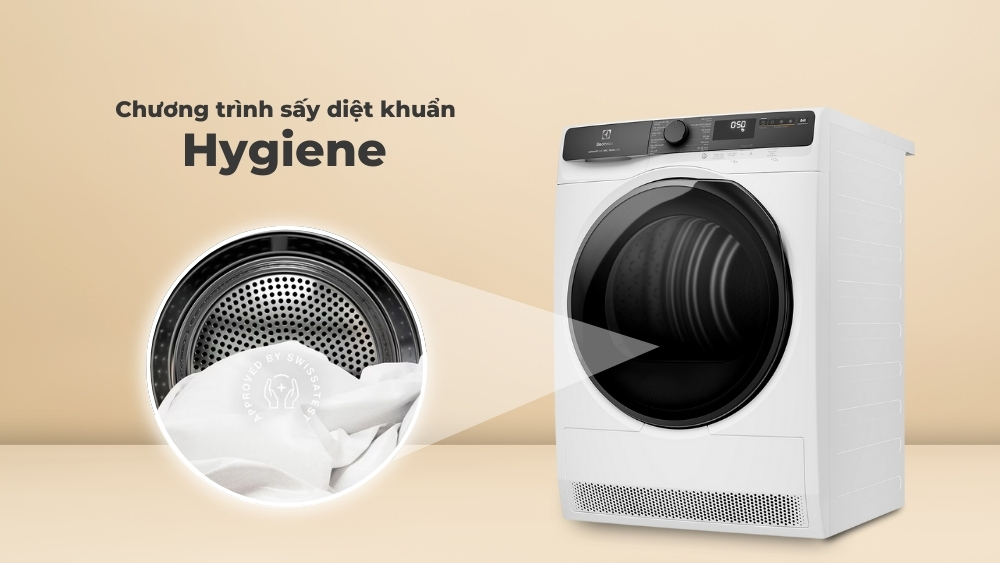 Chương trình sấy Hygiene diệt khuẩn áo quần