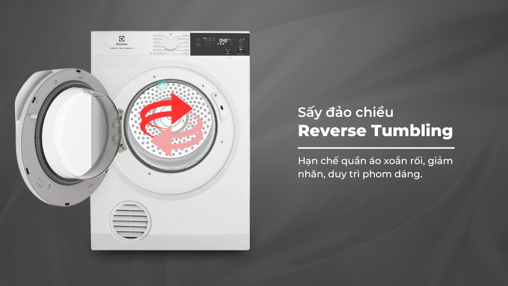 Công nghệ sấy đảo chiều Reverse Tumbling giảm xoắn rối áo quần