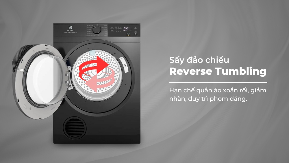 Công nghệ sấy đảo chiều Reverse Tumbling giảm xoắn rối quần áo