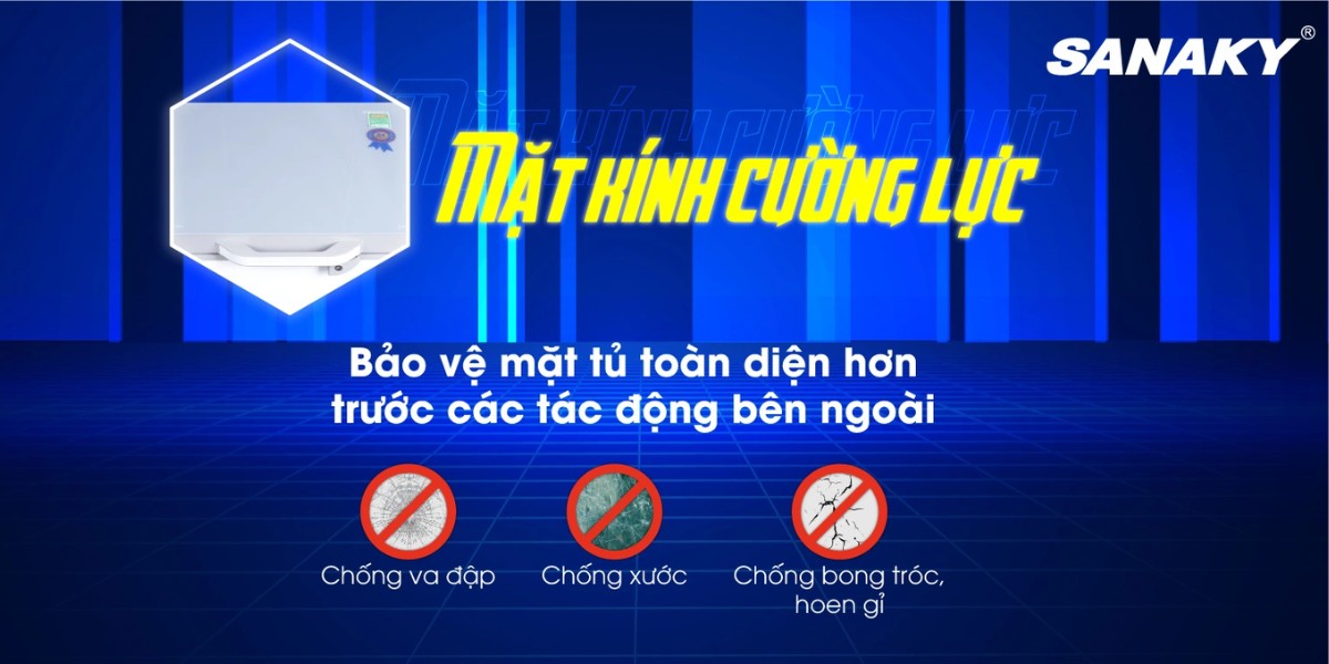 Mặt cửa kính cường lực bóng bẩy, tăng độ bền cho tủ đông