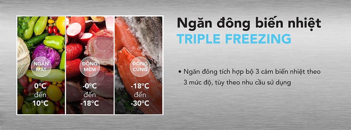 Ngăn đông biến nhiệt Triple Freezing