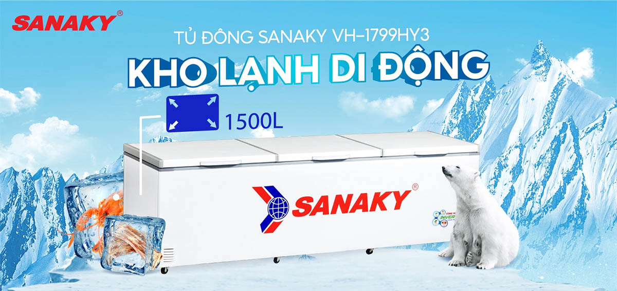 Thiết kế 3 cửa mở dễ sử dụng và dung tích khủng 1500L