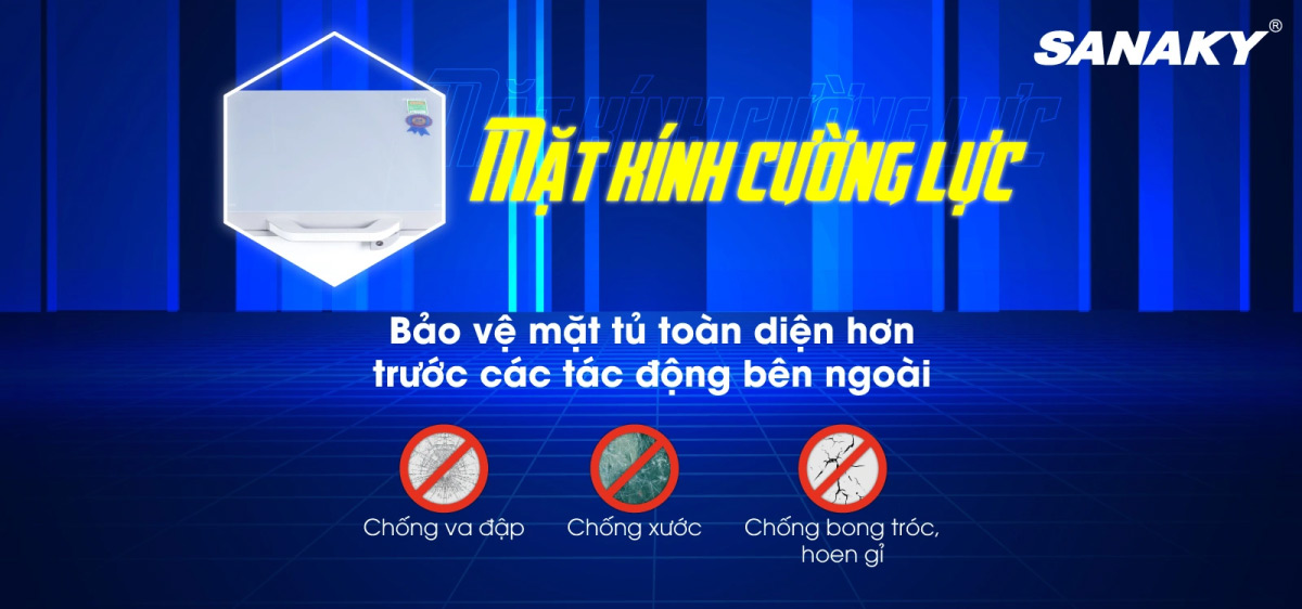 Mặt kính cường lực sang trọng, dễ vệ sinh