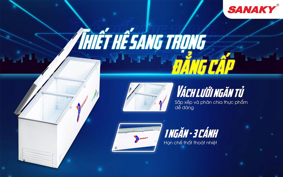 Vách lưới giúp phân chia và sắp xếp thực phẩm hiệu quả