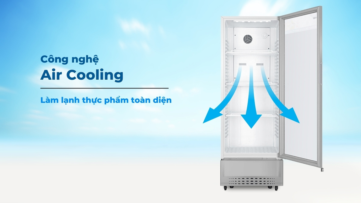 Công nghệ Air Cooling hỗ trợ làm lạnh toàn diện cho toàn bộ thực phẩm