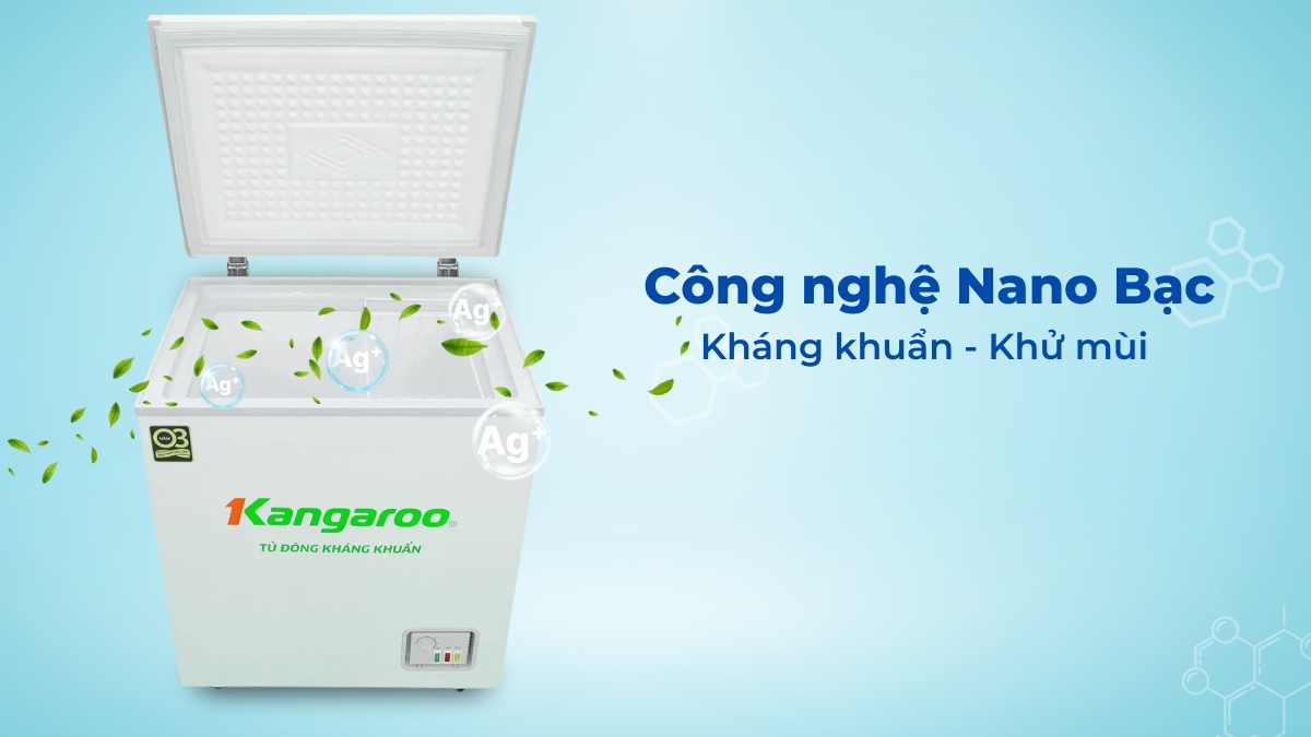 Công nghệ Nano bạc giúp kháng khuẩn, khử mùi mạnh mẽ cho tủ