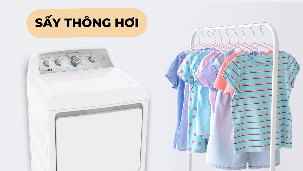 Công nghệ sấy thông hơi hỗ trợ làm khô quần áo nhanh chóng