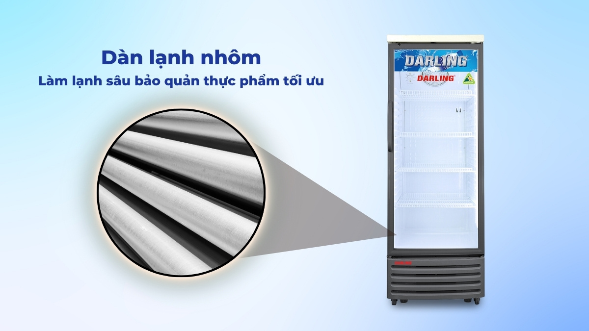 Dàn lạnh nhôm hỗ trợ làm lạnh tốt cho mọi thực phẩm