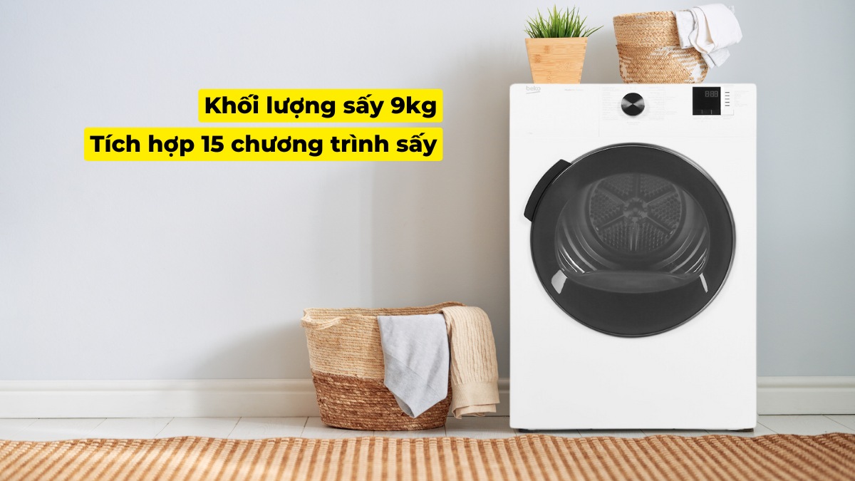 Máy có khối lượng sấy lớn, đa dạng chương trình sấy chuyên biệt