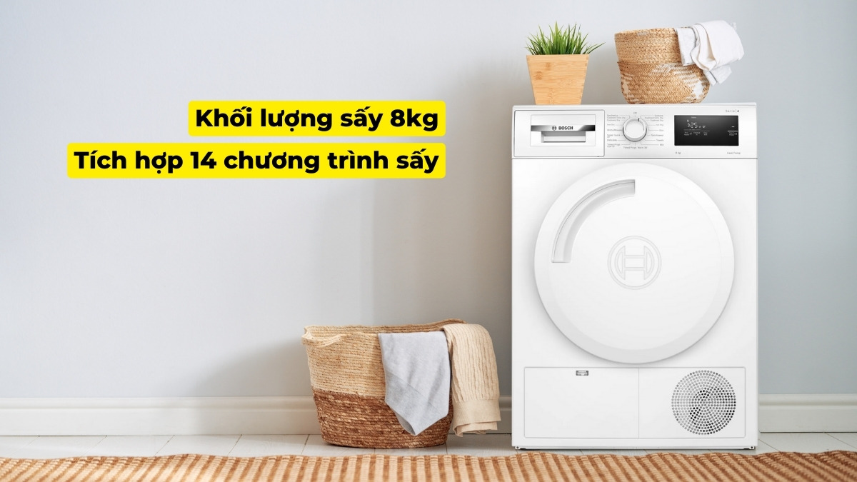 Máy được tích hợp đa dạng chương trình sấy