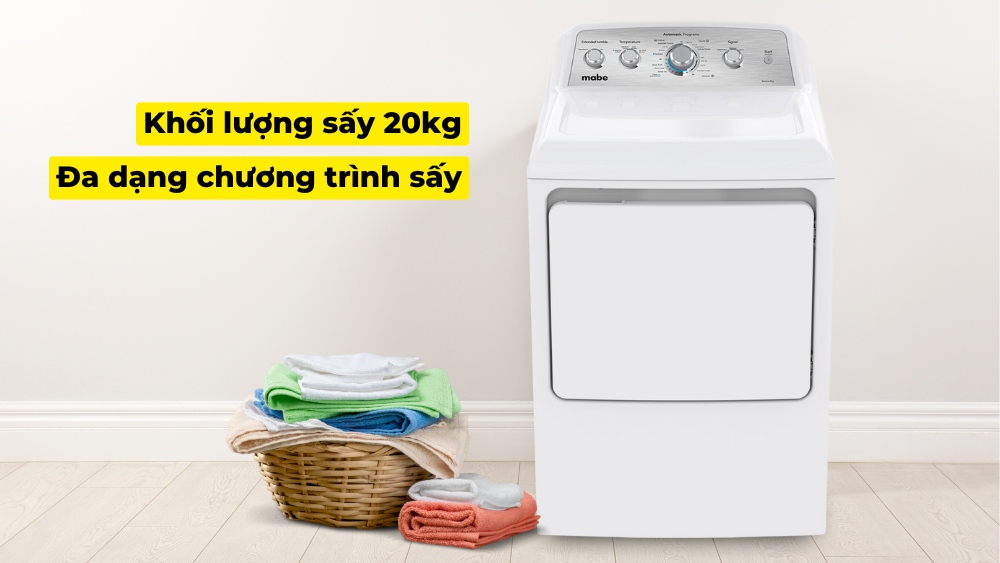 Khối lượng sấy lớn đi cùng đa dạng chương trình sấy