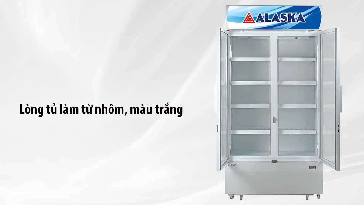 Lòng tủ làm từ nhôm, màu trắng