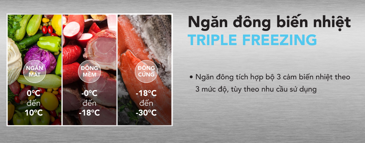 Ngăn Triple Freezing thay đổi nhiệt độ theo nhu cầu sử dụng