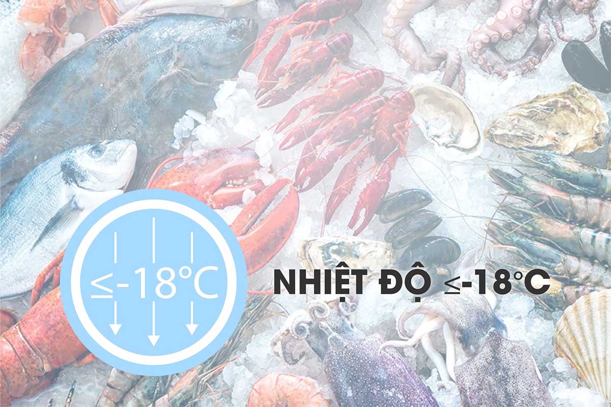 Nhiệt độ ngăn mát ≤-18°C bảo quản thực phẩm tối ưu
